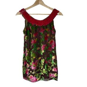 Young Essence Floral Blouse - Red and Green